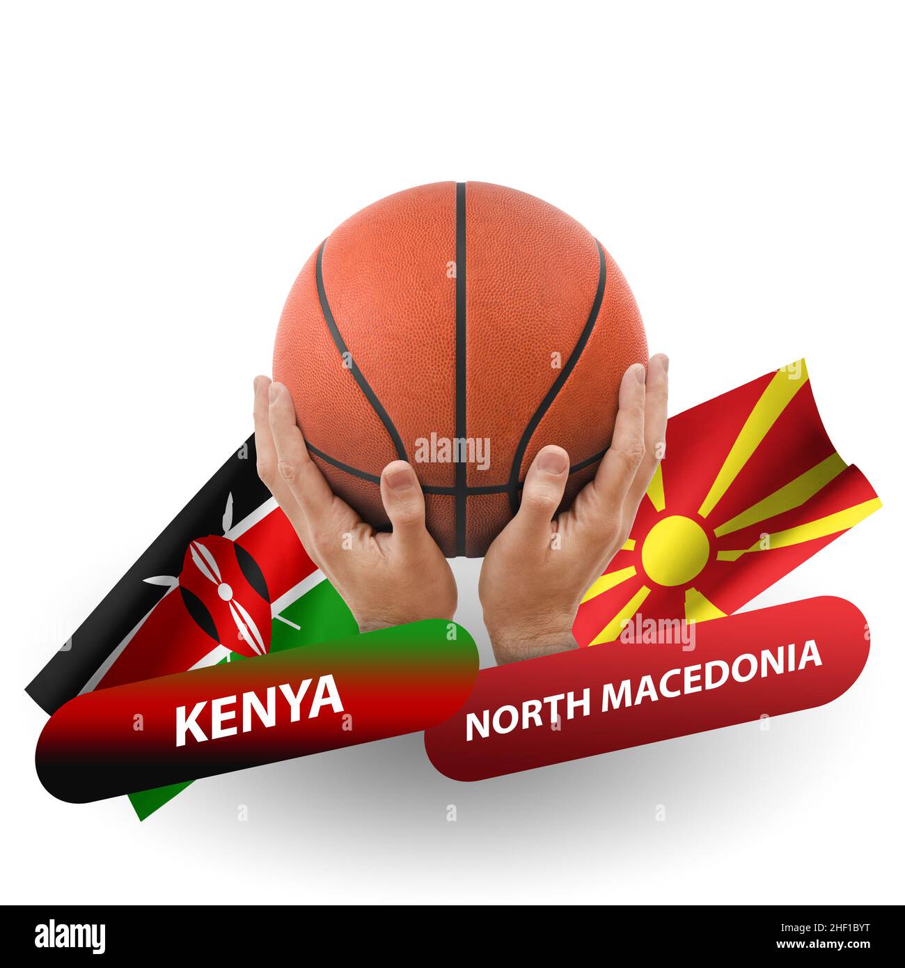 Basketball competition match, national teams kenya vs north macedonia