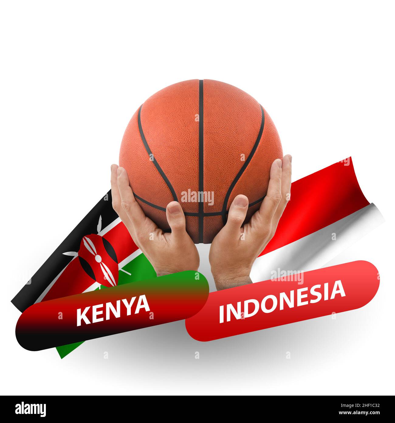 Basketball competition match, national teams kenya vs indonesia Stock