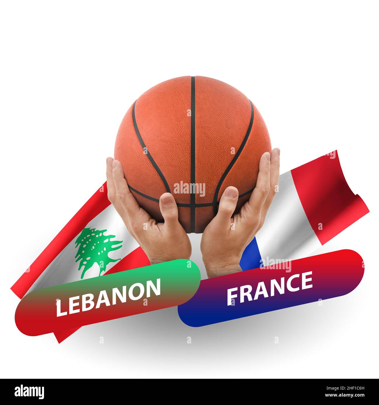 Basketball competition match, national teams lebanon vs france Stock