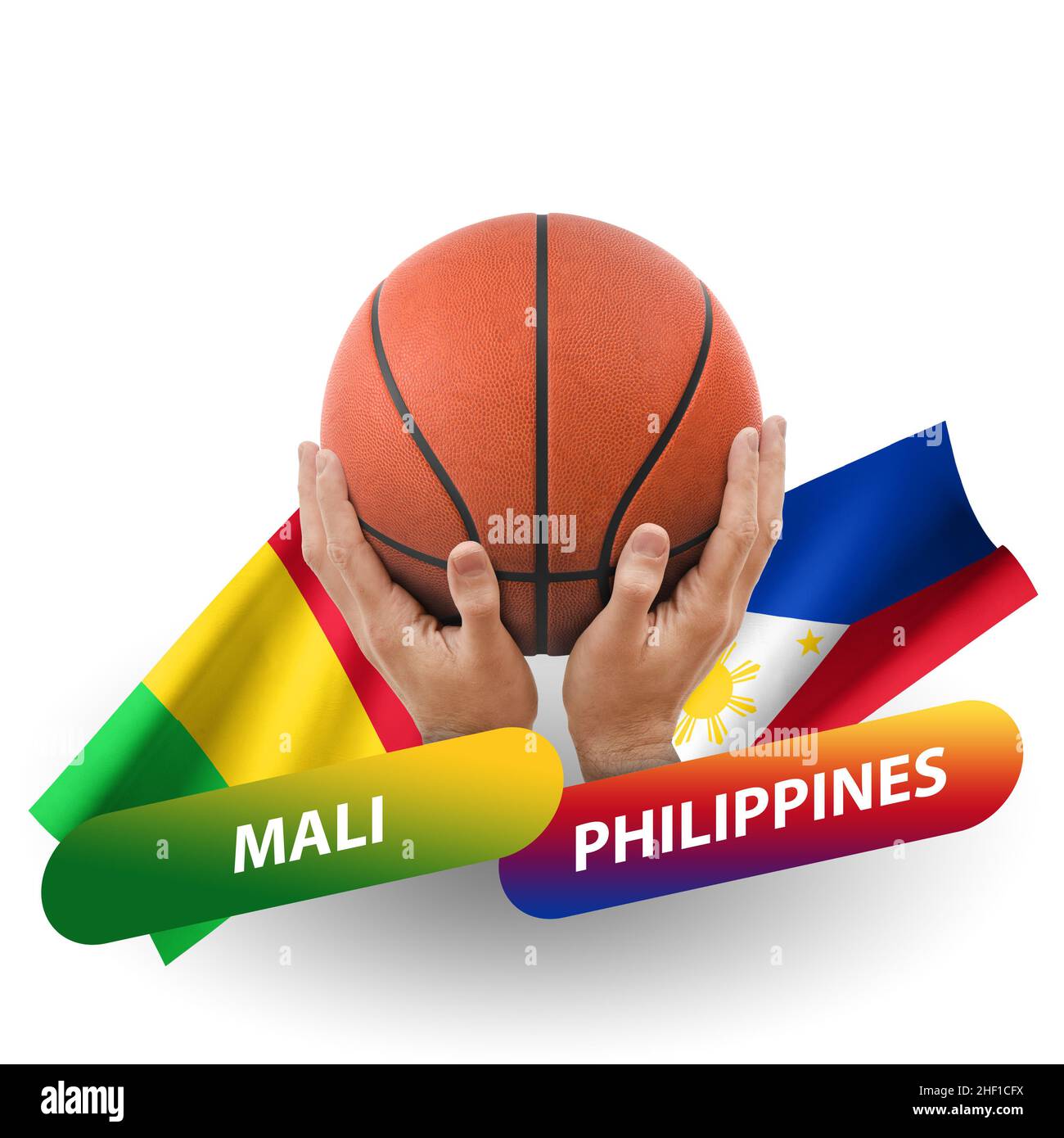 Basketball competition match, national teams mali vs philippines Stock
