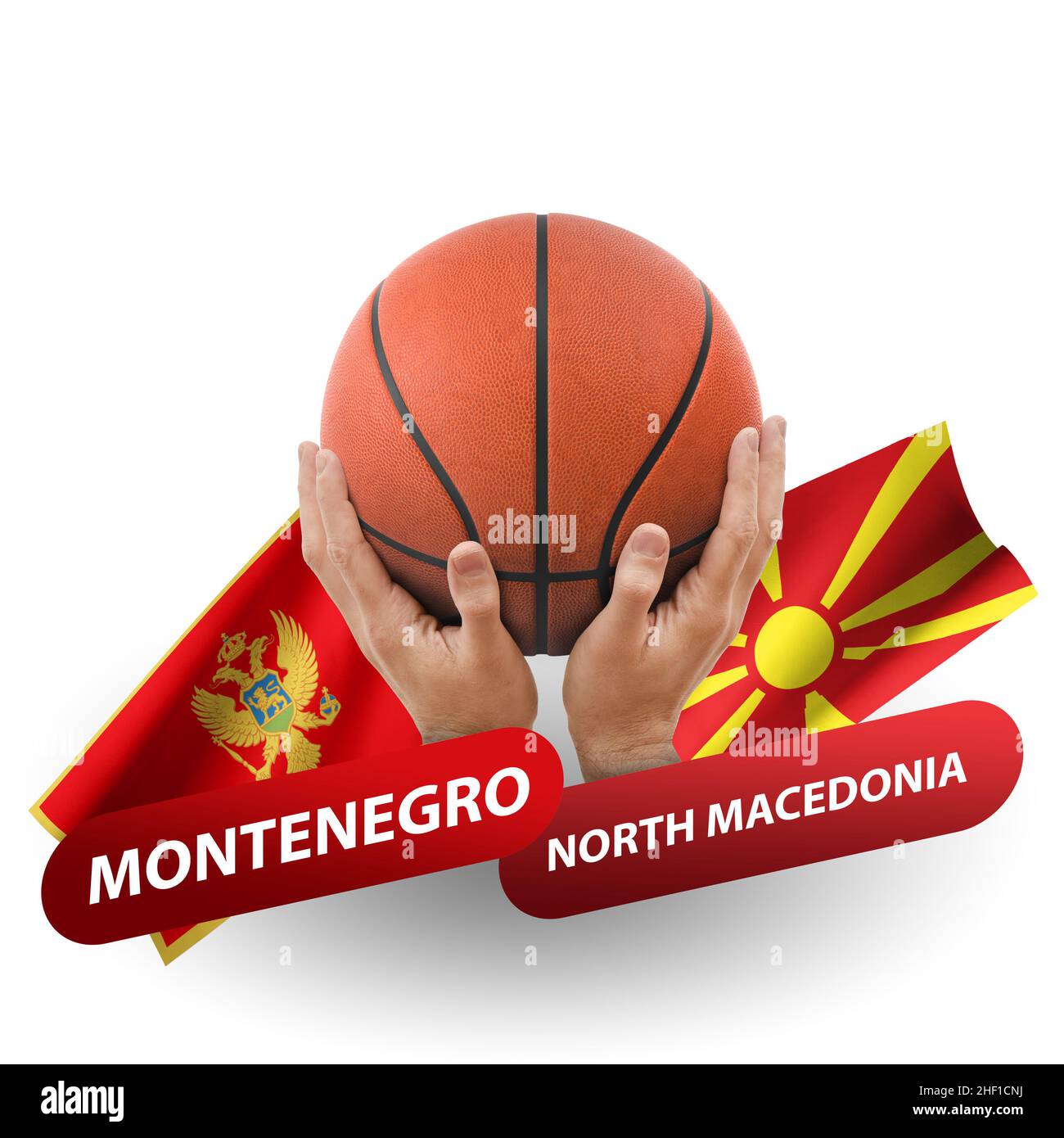 Basketball competition match, national teams montenegro vs north