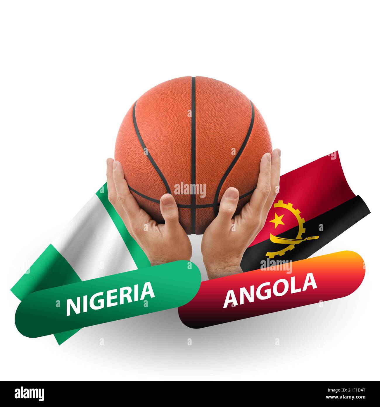 Basketball competition match, national teams nigeria vs angola Stock