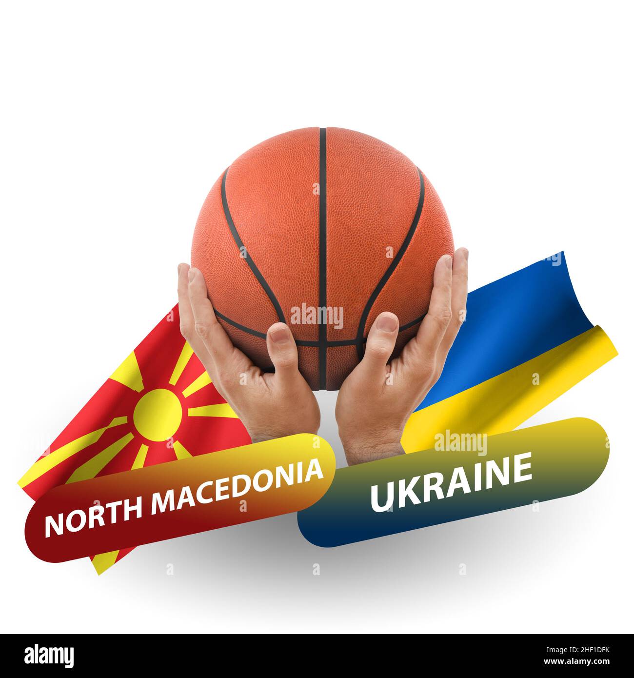 Basketball competition match, national teams north macedonia vs ukraine
