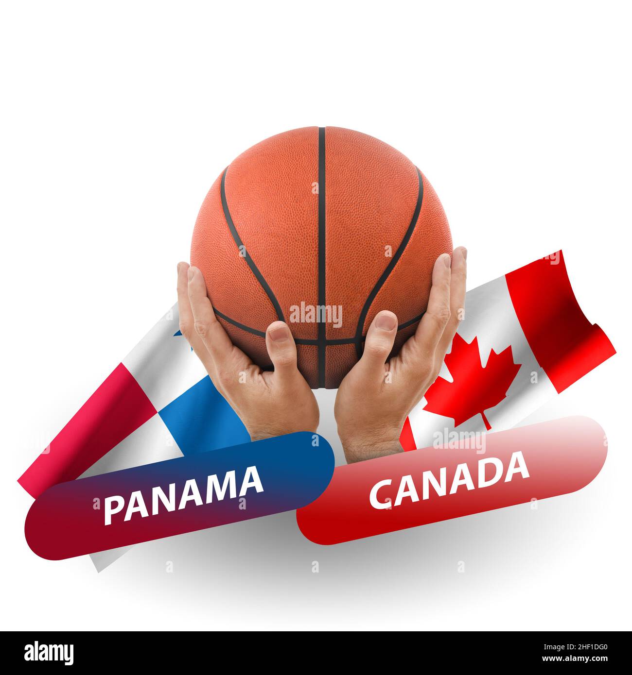 basketball-competition-match-national-teams-panama-vs-canada-stock