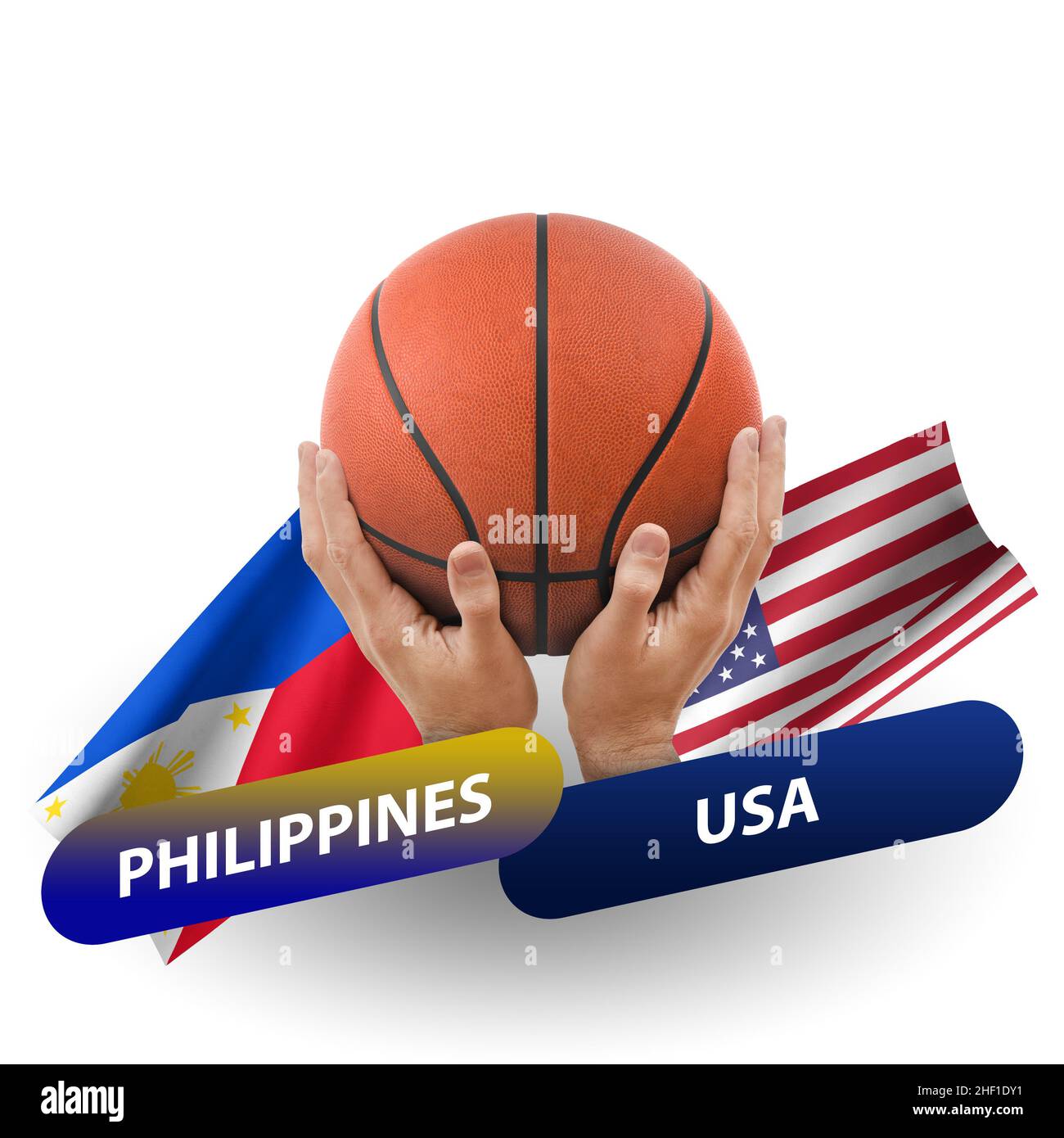 Basketball competition match, national teams philippines vs usa Stock