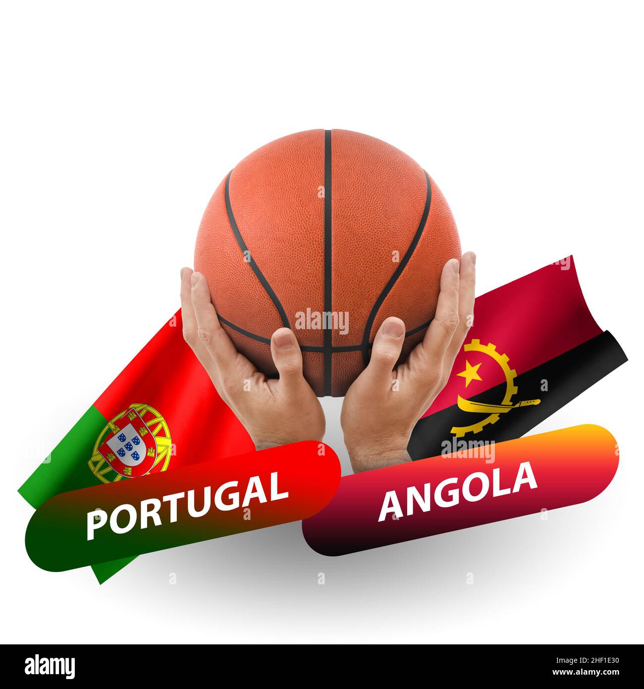 Basketball competition match, national teams portugal vs angola Stock