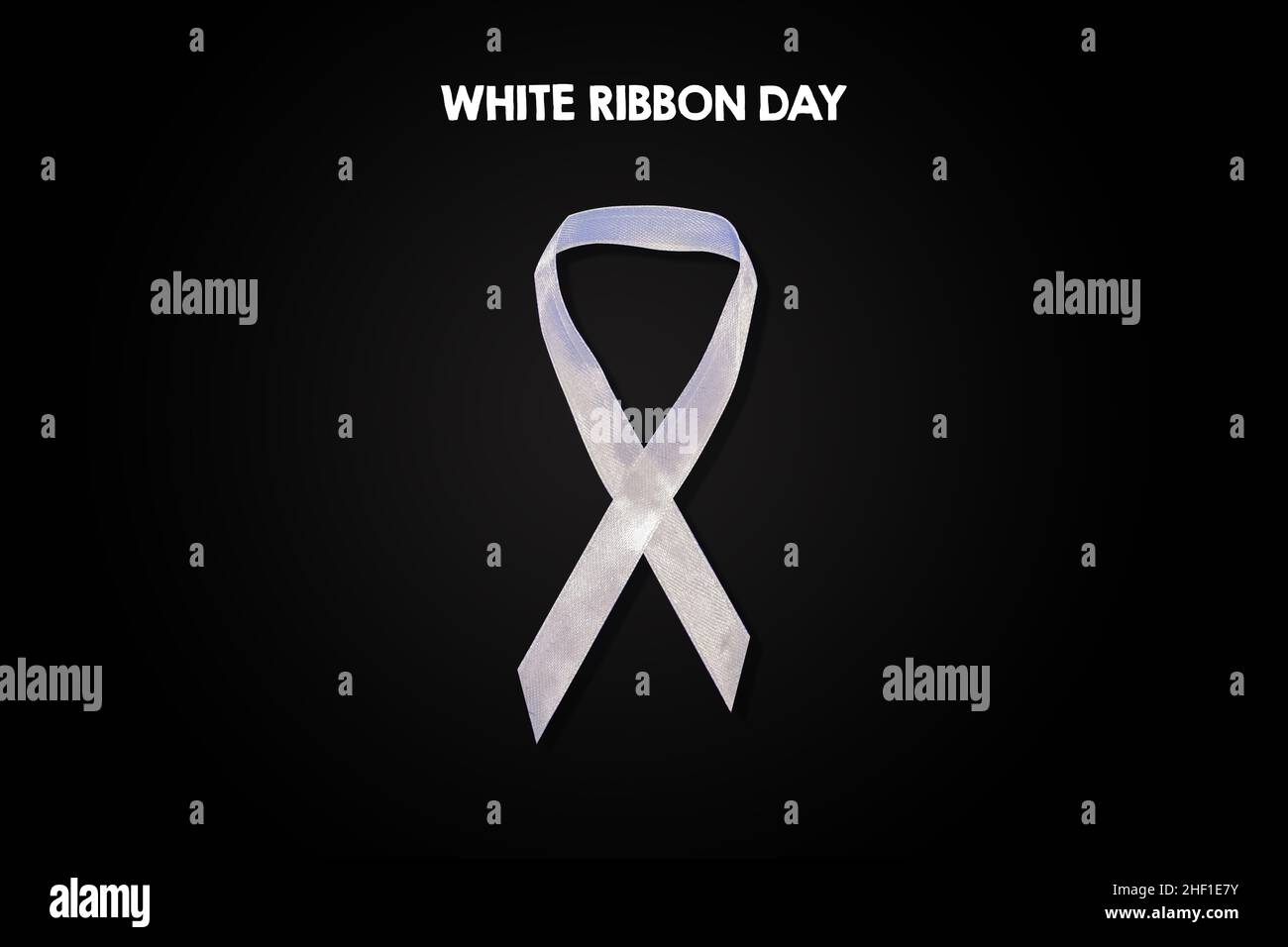 White Ribbon Day Symbol, isolated on Black background Stock Photo Alamy