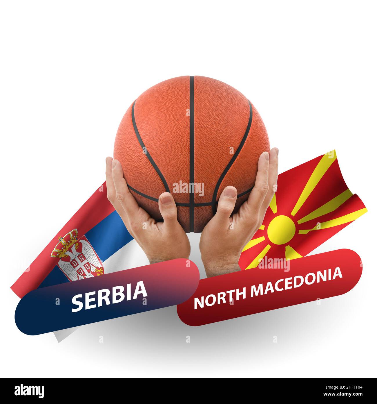Basketball competition match, national teams serbia vs north macedonia Stock Photo Alamy