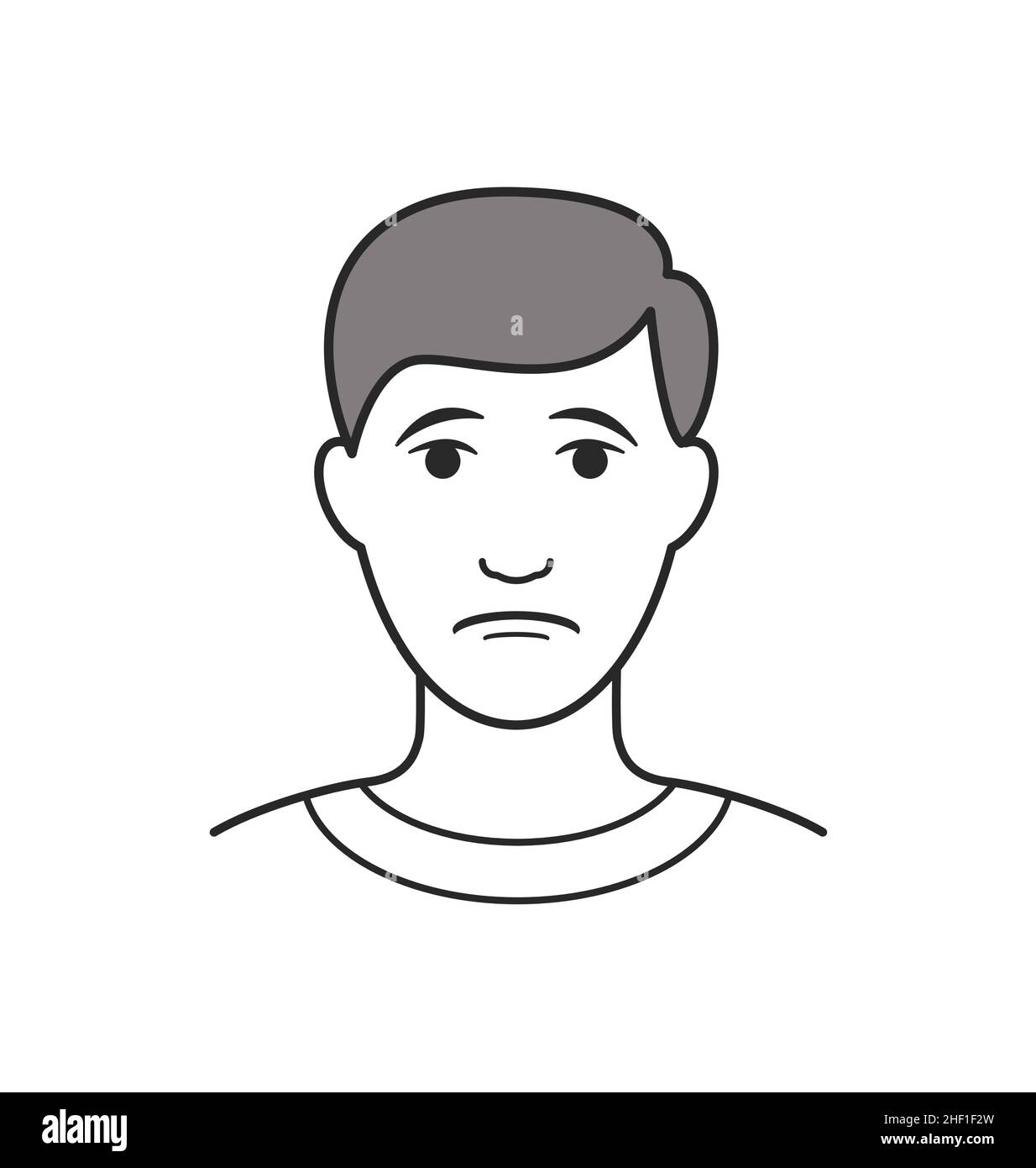Sad person single line drawing hi-res stock photography and images - Alamy