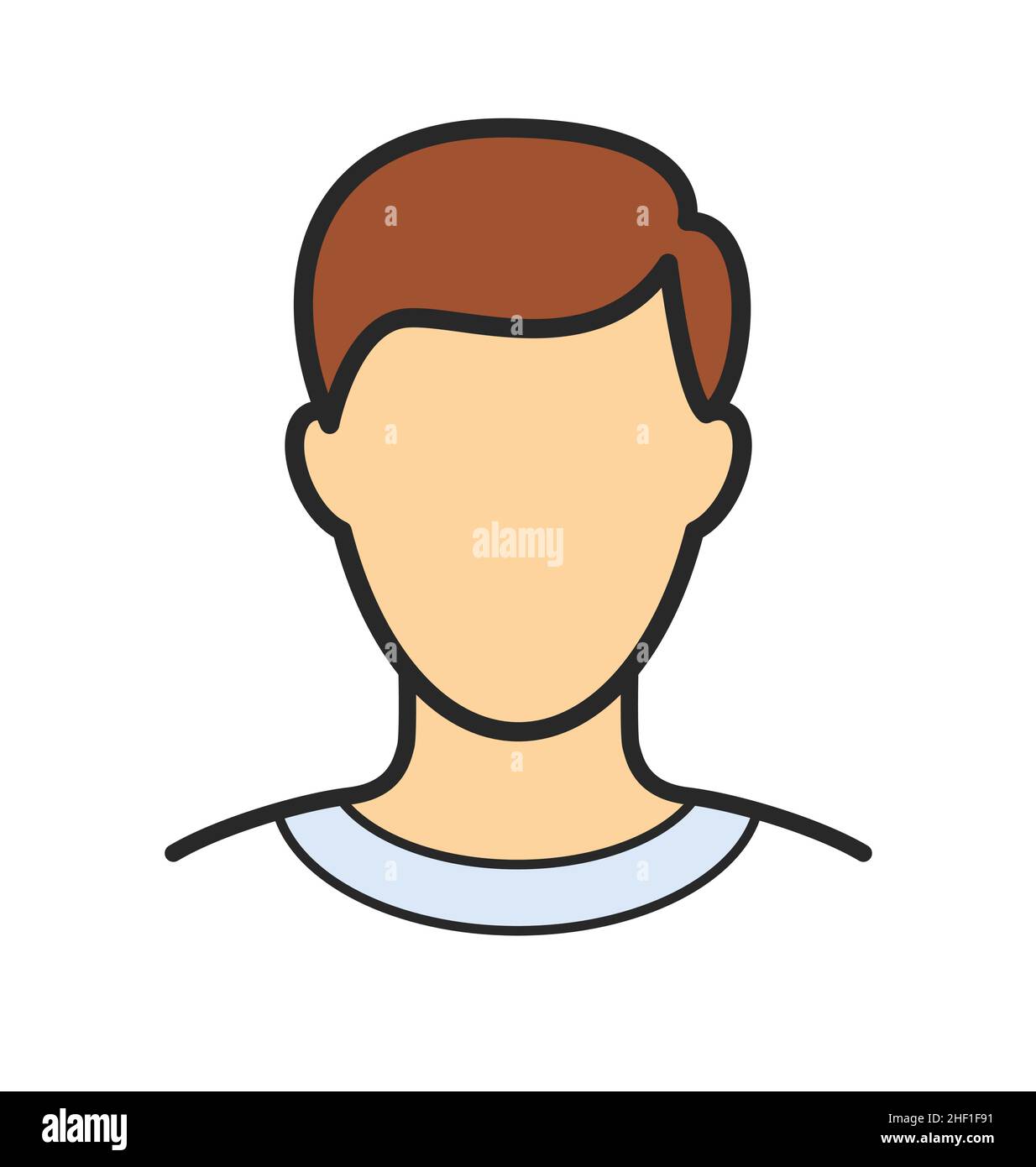 simple anonymous human male man head outline line drawing illustration  short hair portrait blank vector isolated on white background Stock Vector  Image & Art - Alamy