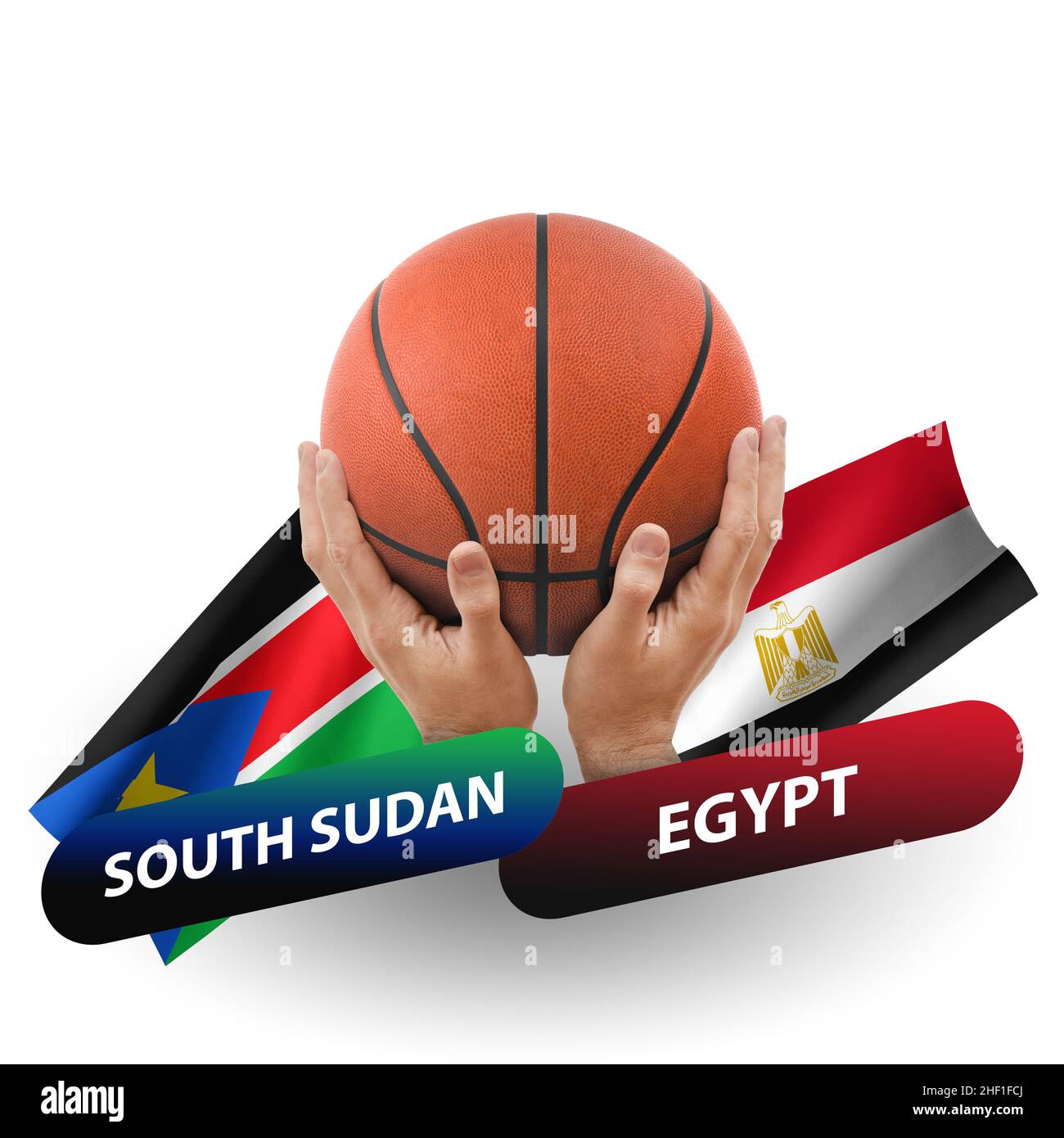 Basketball competition match, national teams south sudan vs egypt Stock