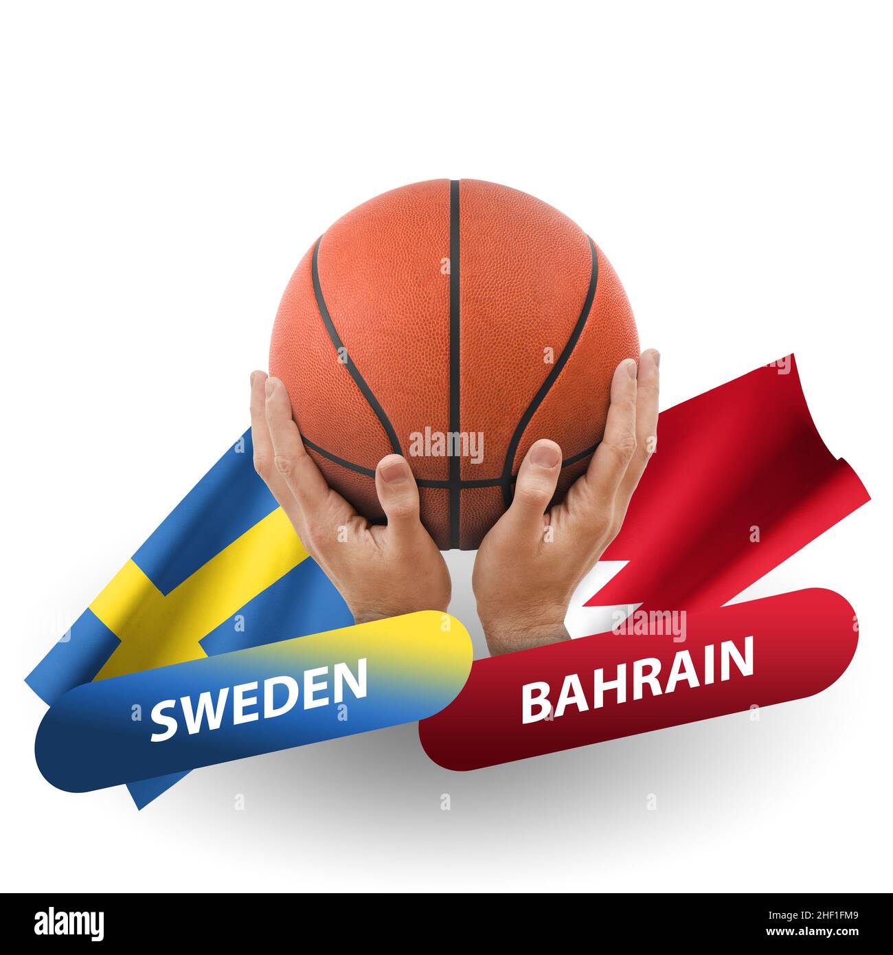 Basketball competition match, national teams sweden vs bahrain Stock