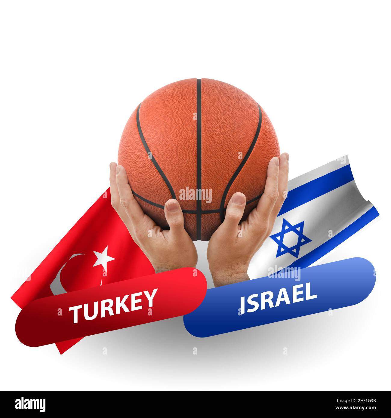 Basketball competition match, national teams turkey vs israel Stock Photo
