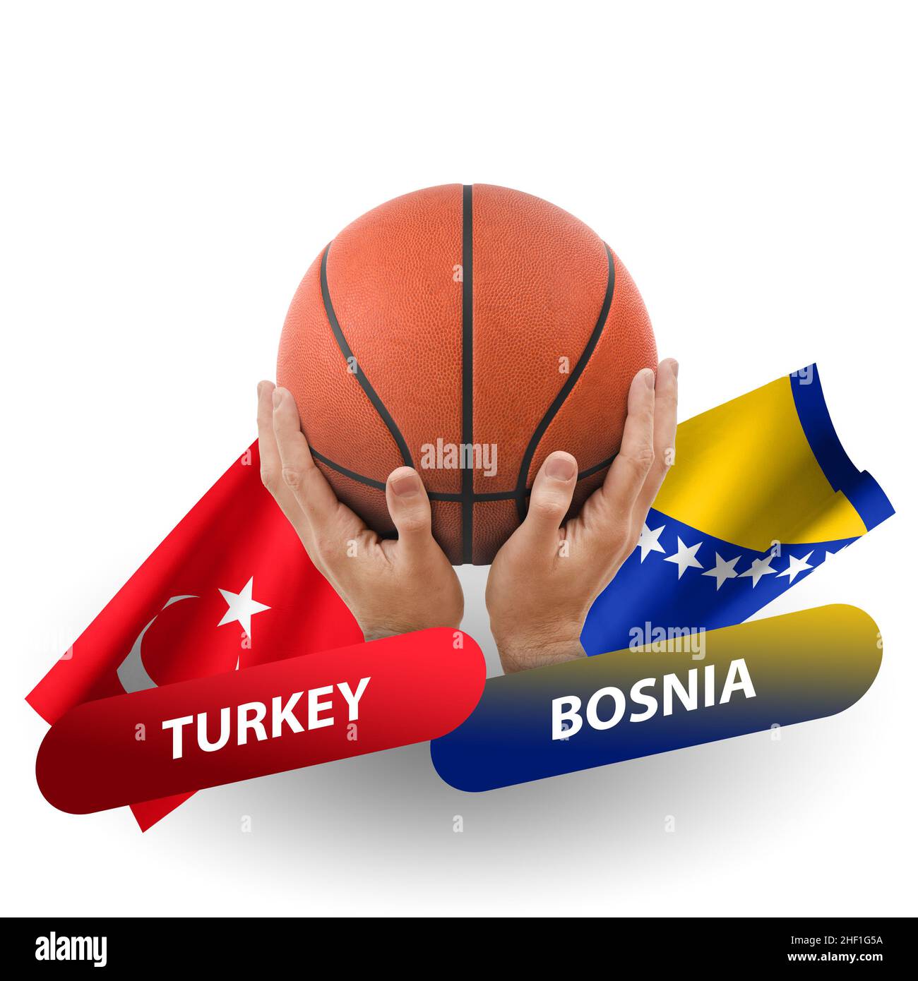 Basketball competition match, national teams turkey vs bosnia Stock ...