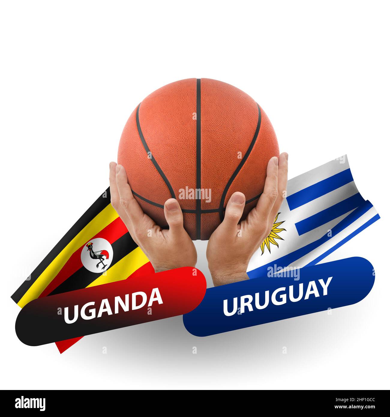 Basketball competition match, national teams uganda vs uruguay Stock