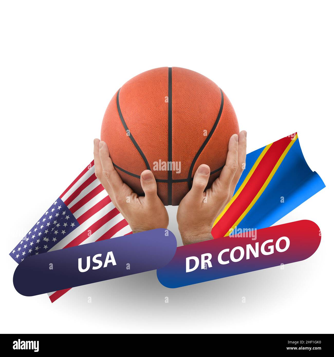 Basketball competition match, national teams usa vs dr congo Stock Photo
