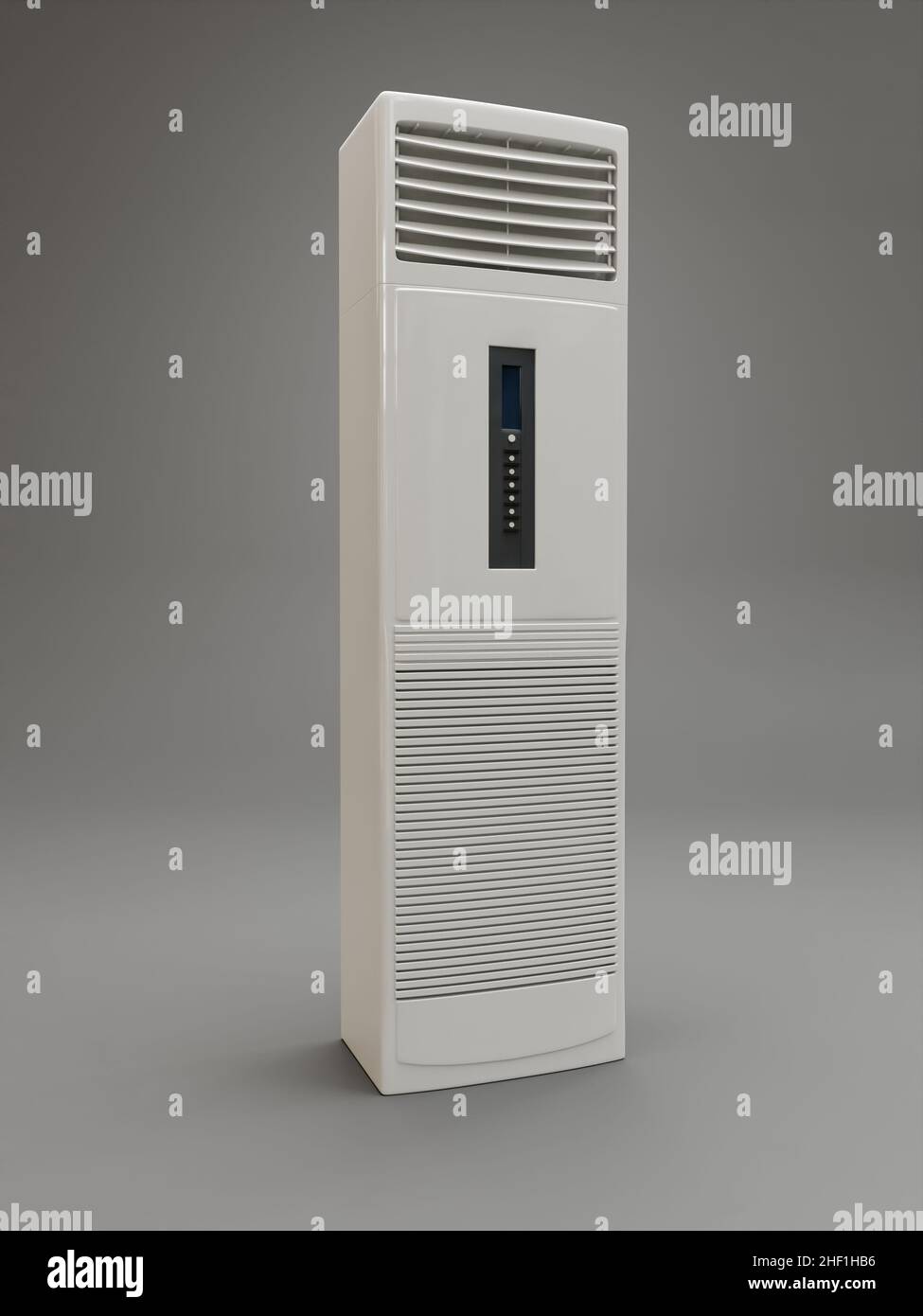 3D rendering of outdoor air conditioning unit on gray background Stock ...