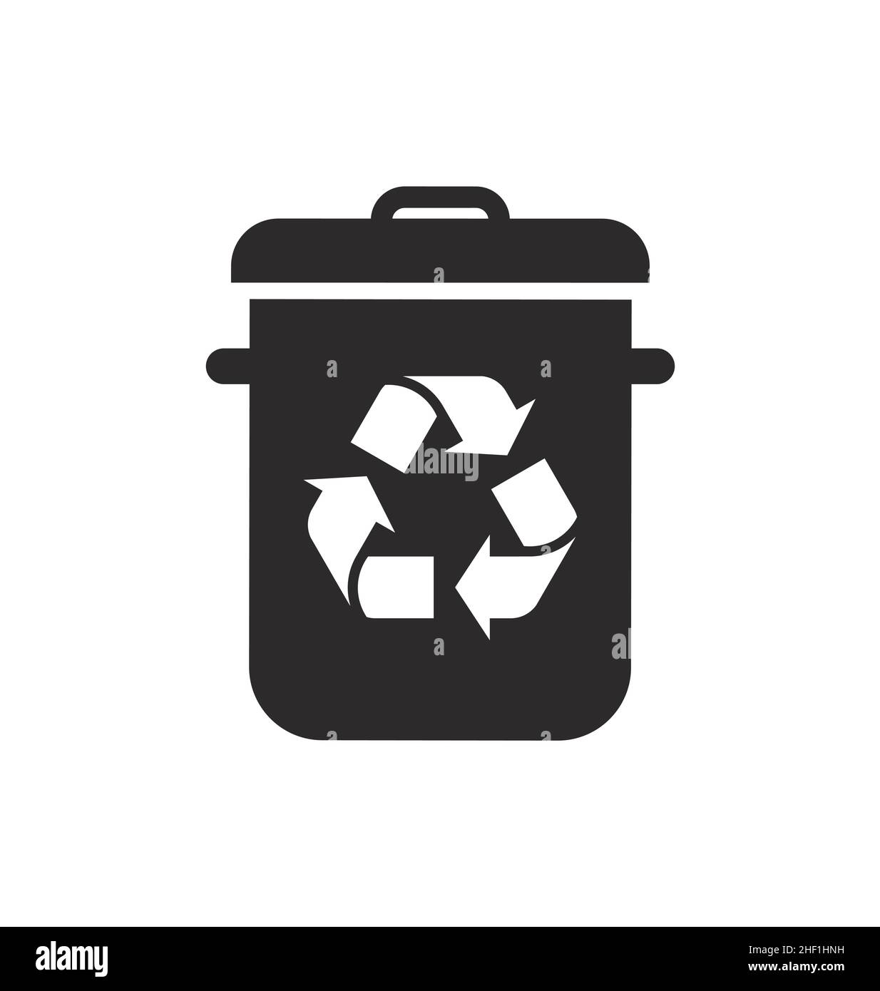simple recycle bin icon symbol silhouette vector isolated on white ...