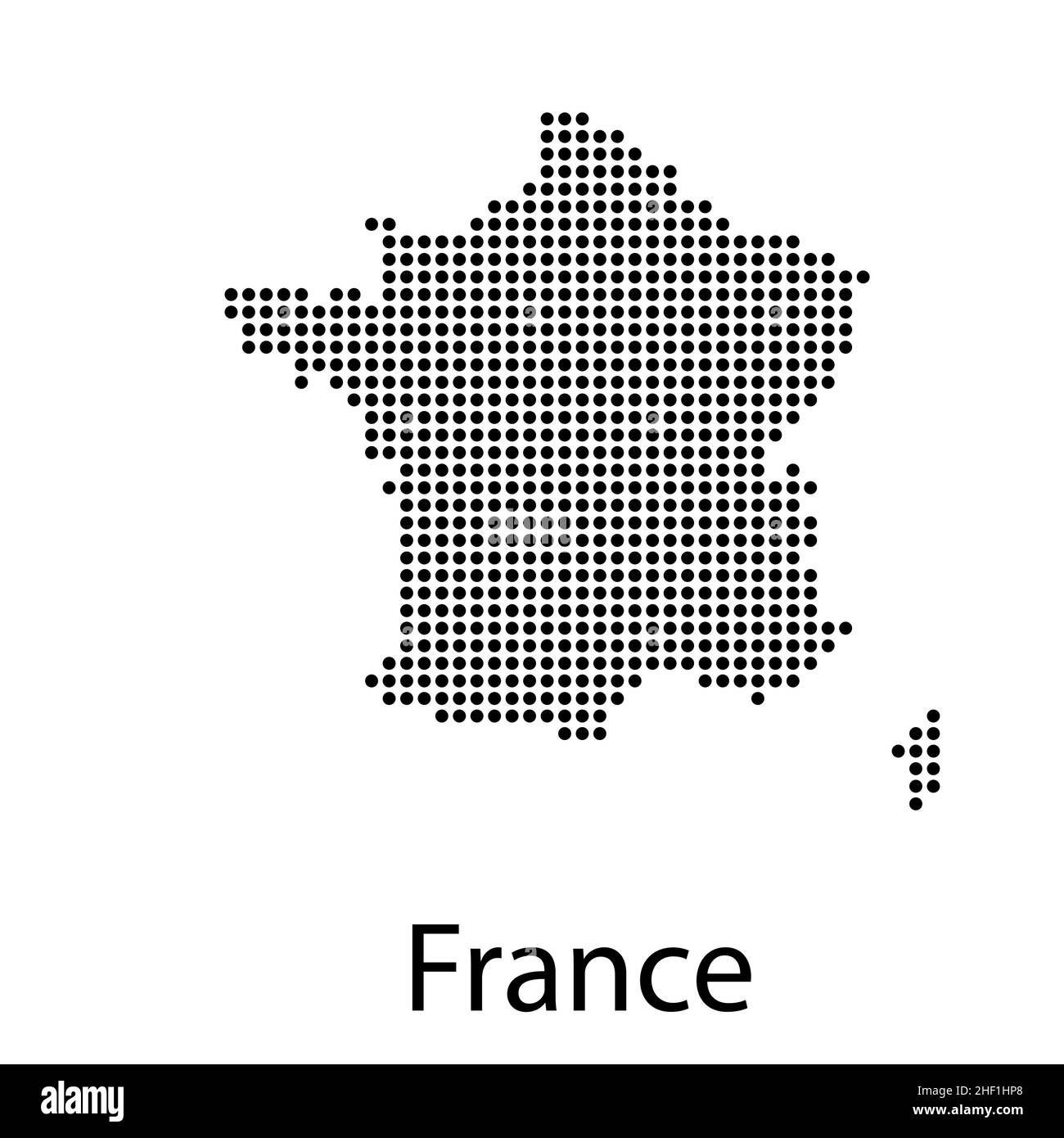 Vector map of France with regions and towns vector illustration Stock Vector