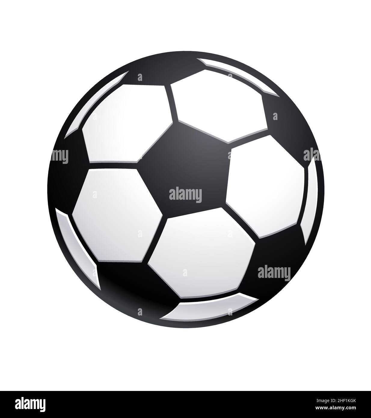 classic black and white soccer ball football simple vector isoalted on white background Stock Vector