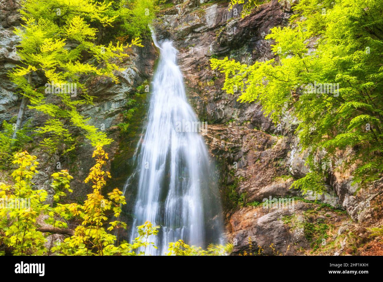 The mighty waterfall in Sutovo at Slovakia, Europe. Stock Photo
