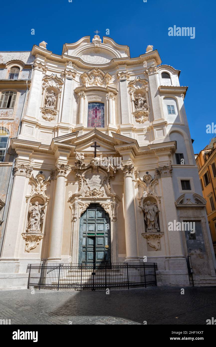 Rome - The baroque facade of church Chiesa di Santa Maria Maddlena ...
