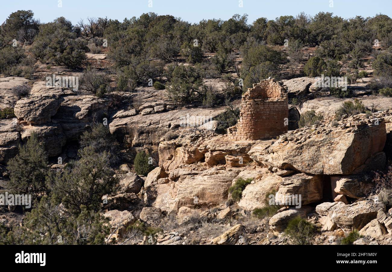 Ruins of Horseshoe Tower at Hovenweep National Monument Stock Photo Alamy
