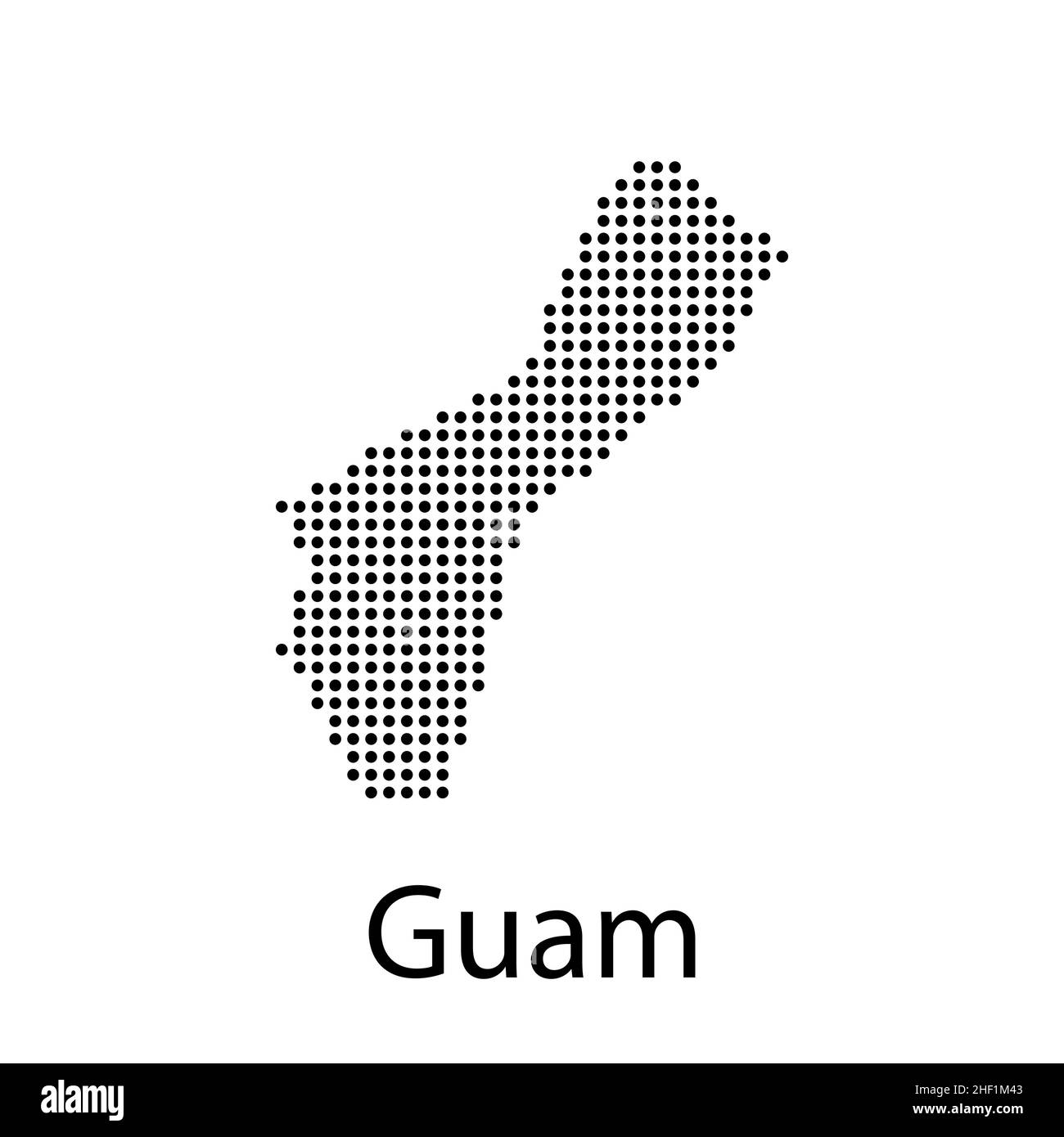 vector map and flag of guam with white background. vector illustration