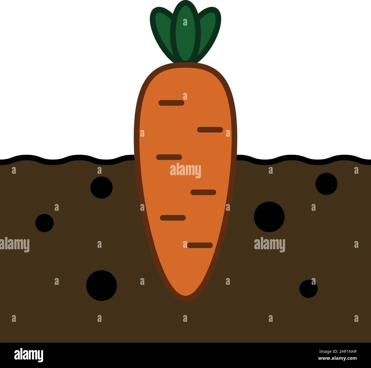 Carrot In Earth Filled Outline Icon Vector Stock Vector
