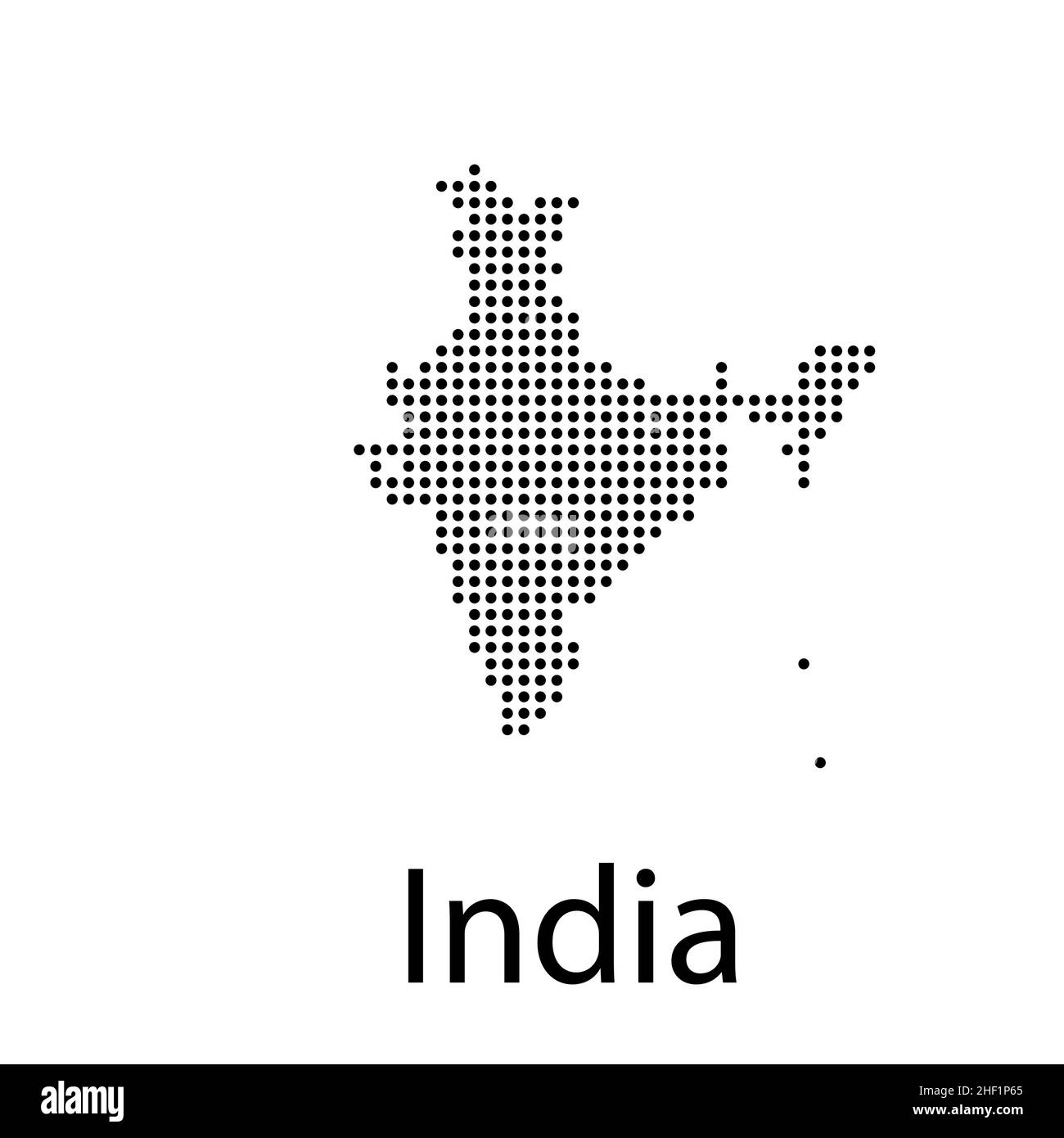 Black India map separated on states vector illustration Stock Vector