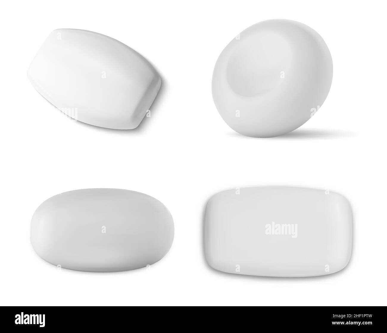 Soap bar vector mockup. Antibacterial soap solid bar isolated illustration. Toilet detergent