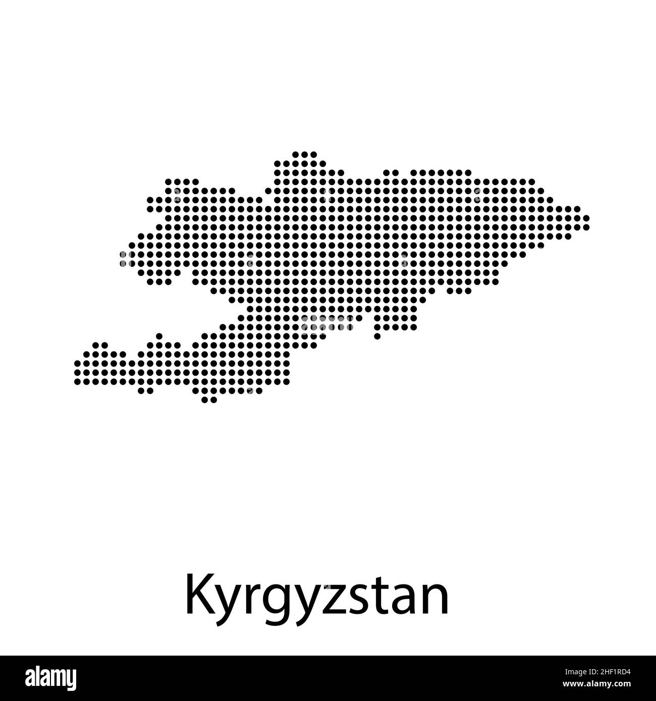 High detailed vector map of Kyrgyzstan with navigation pins. Stock Vector