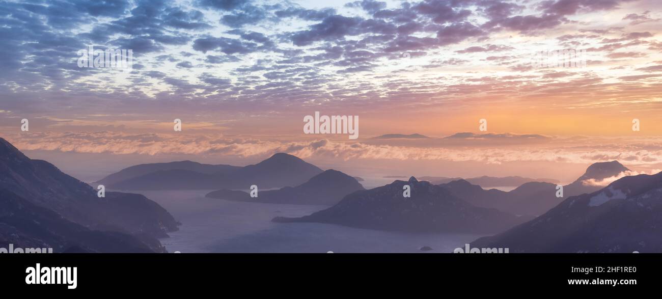 Howe Sound Islands And Canadian Mountain Landscape Background