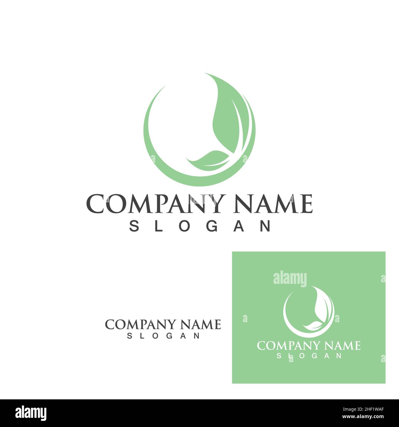 logos of green leaf ecology nature element vector Stock Vector Image ...