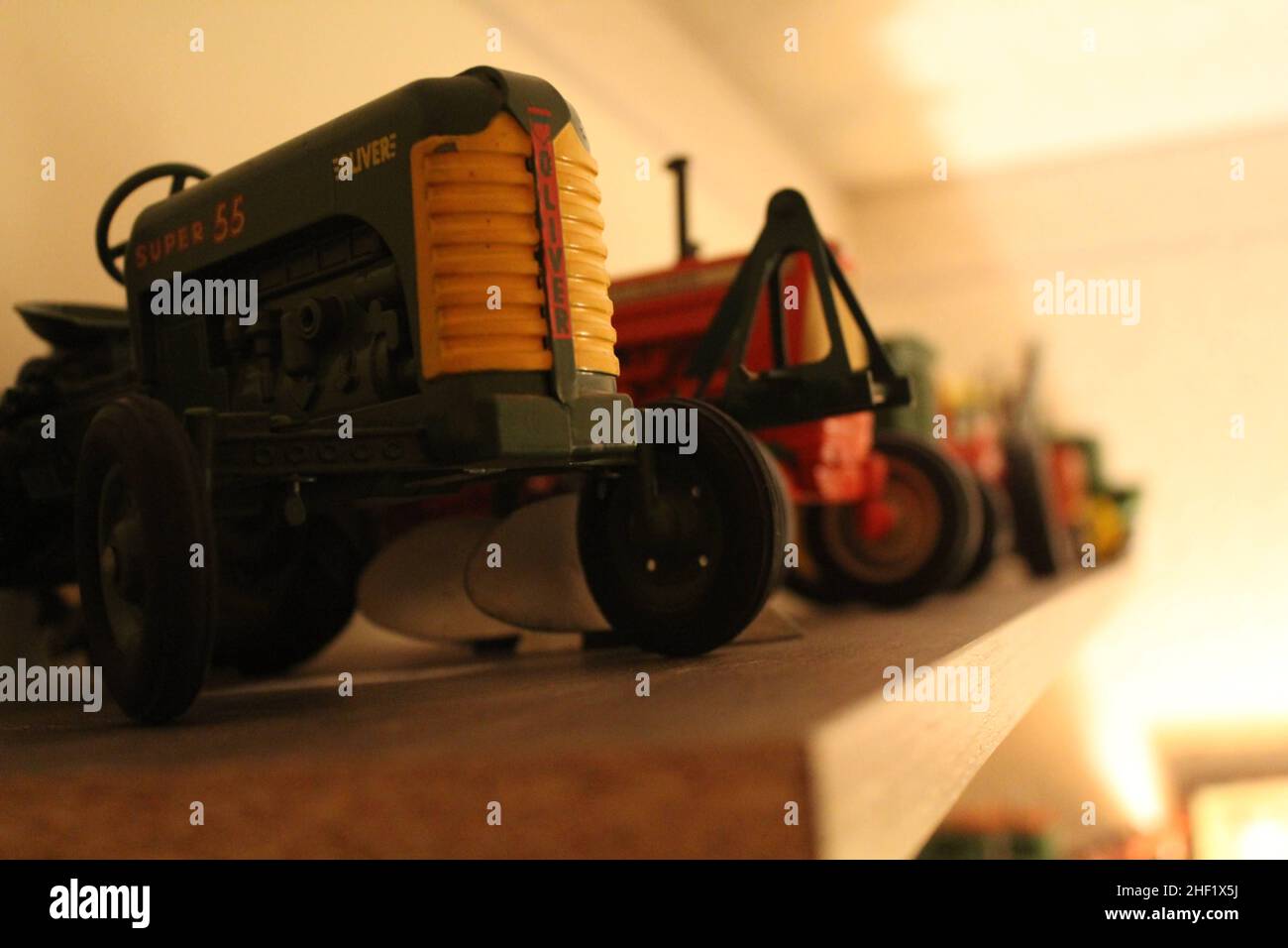 Toy tractor collection Stock Photo