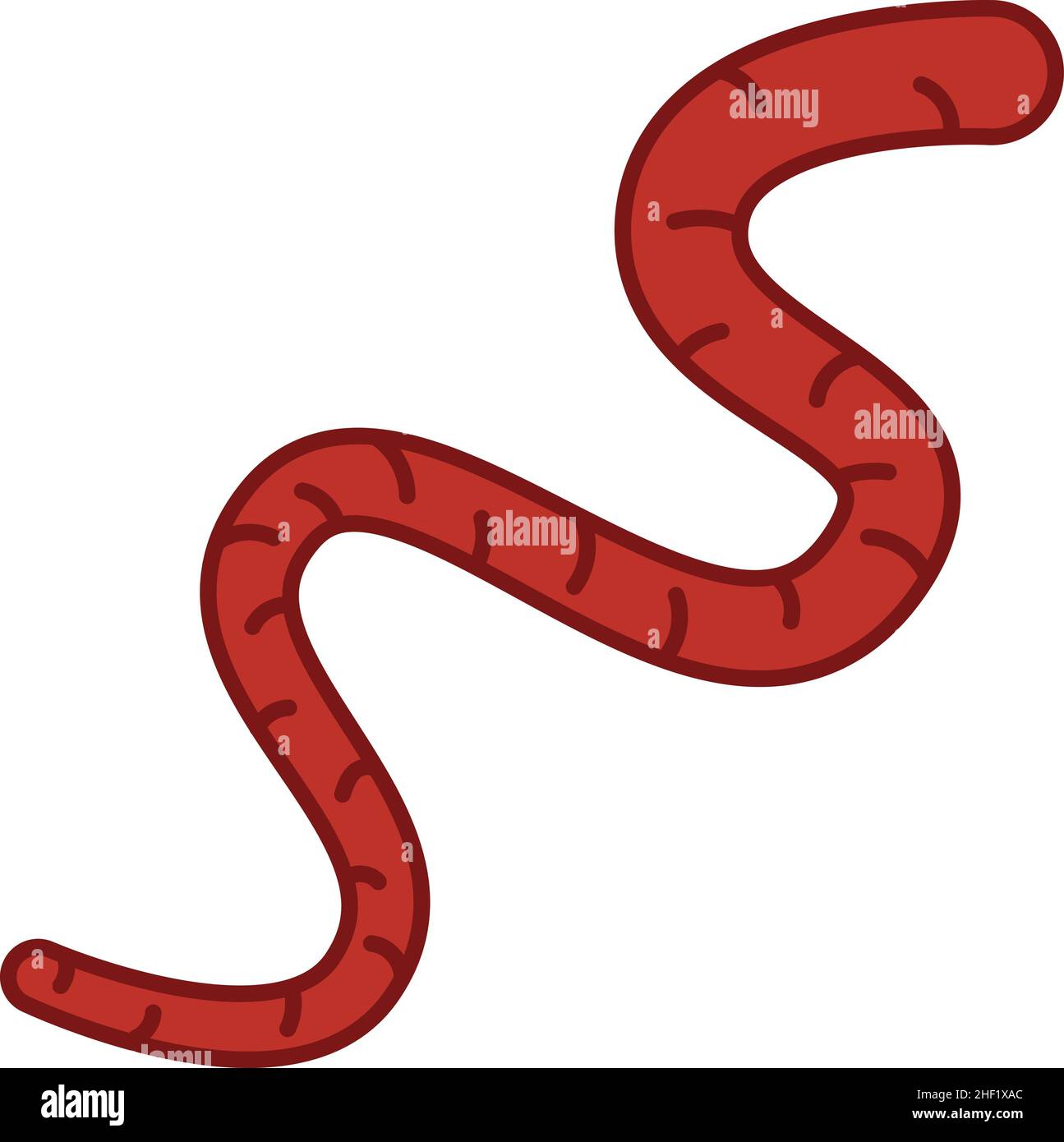 Earthworm Worm Filled Outline Icon Vector Stock Vector