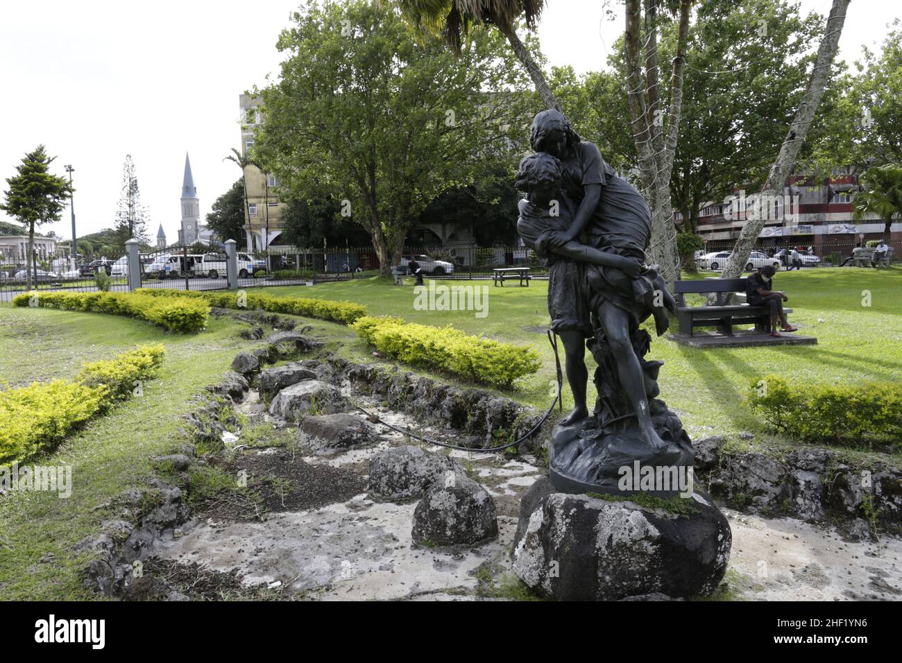 Curepipe est la deuxième ville de Maurice (81 600 habitants en 2003). Elle est située sur les hauteurs, presque au centre de l'île Maurice Stock Photo