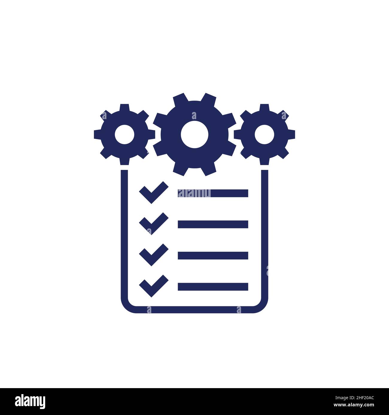 project management icon, a checklist and gears Stock Vector Image & Art ...
