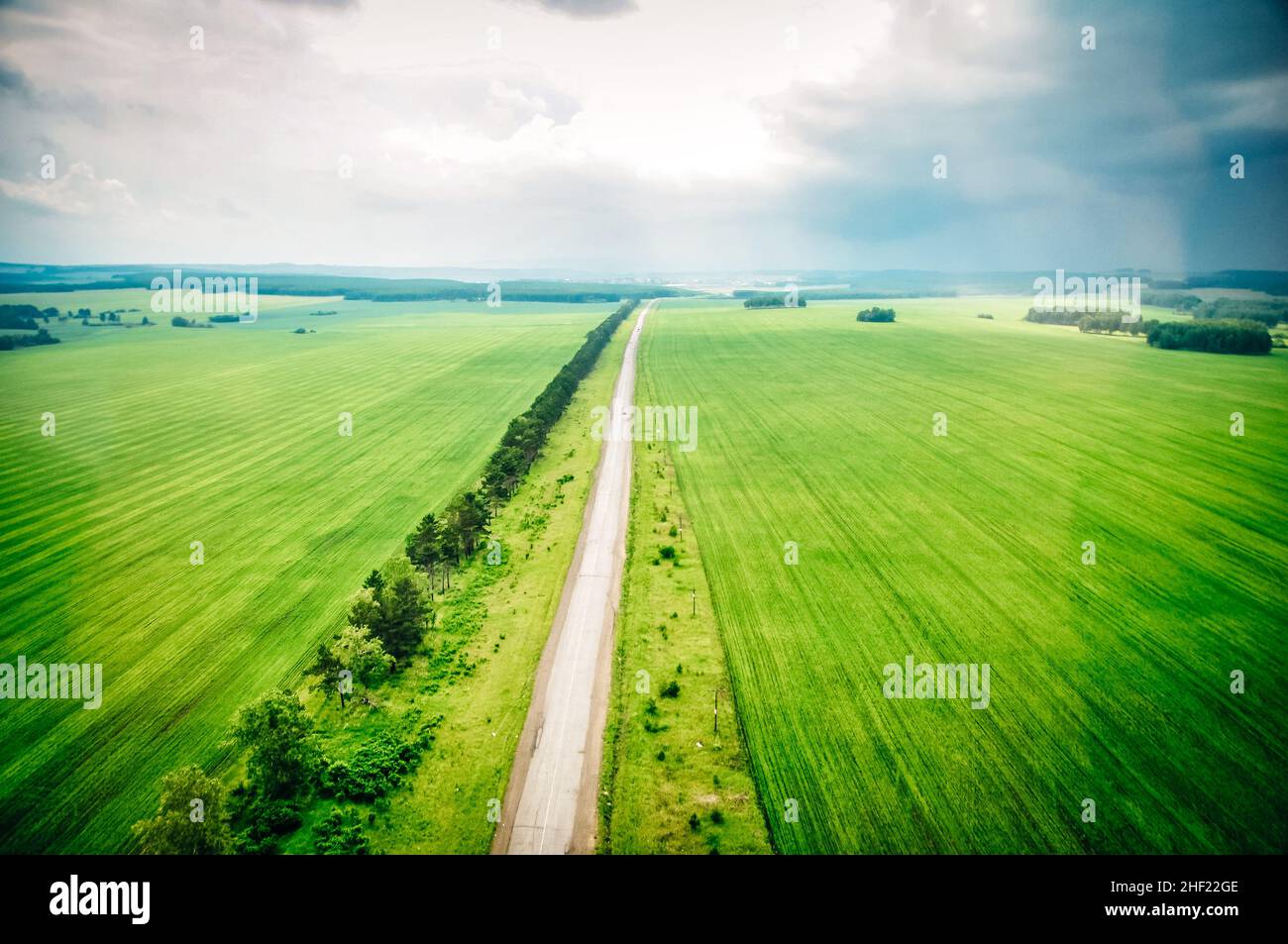 Dual carriageway village aerial hi-res stock photography and images - Alamy