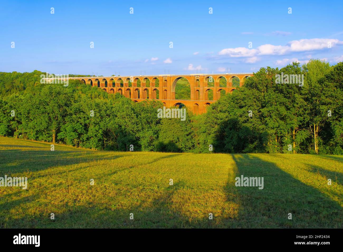 Goeltzsch Viaduct railway bridge in Saxony, Germany - Worlds largest brick bridge Stock Photo
