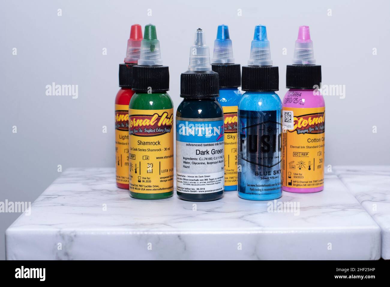 Tattoo inks that may no longer be used throughout Europe since 4