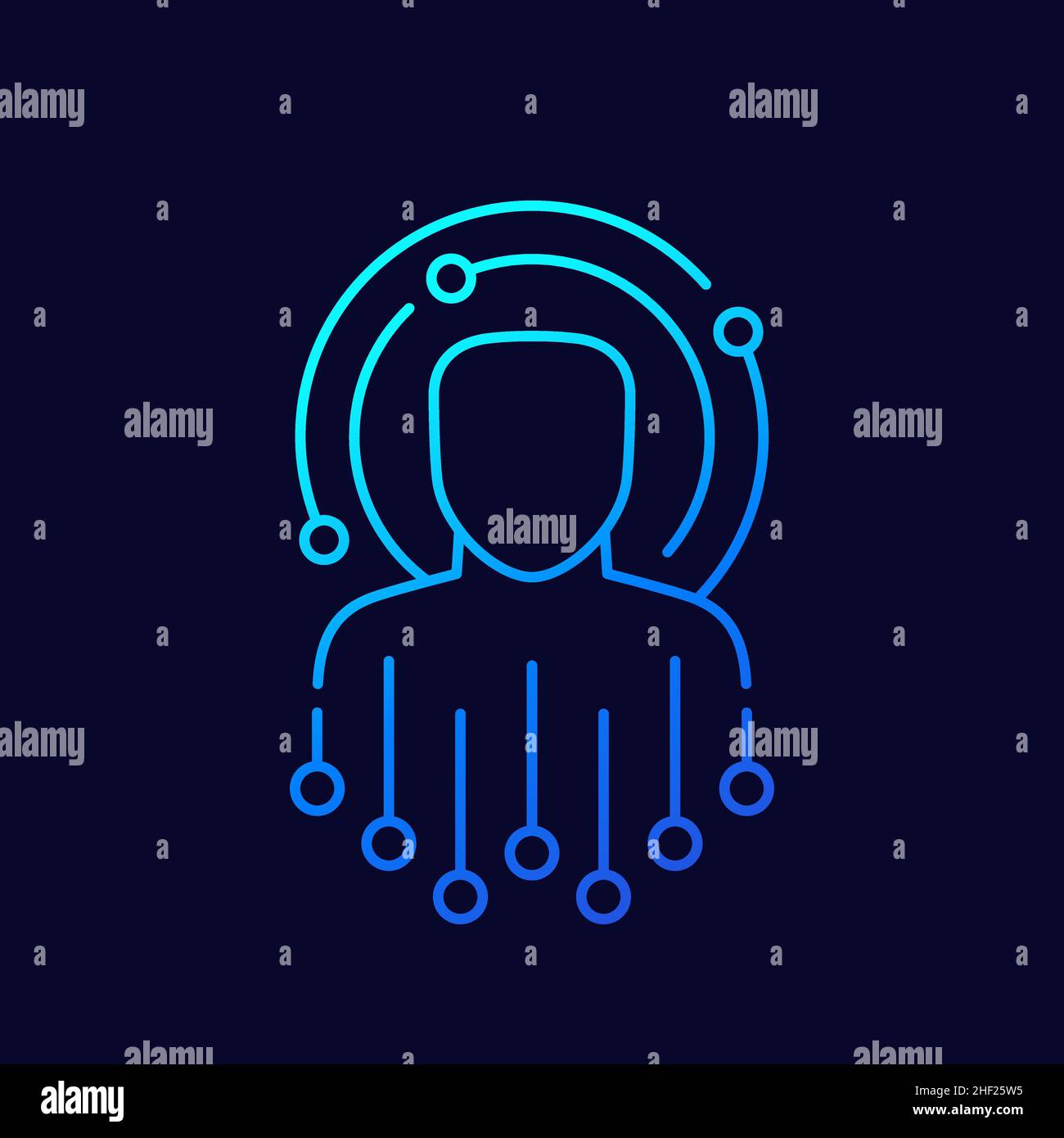 Artificial intelligence or machine learning icon Stock Vector
