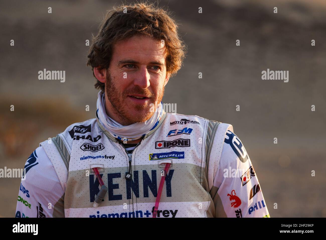 De Soultrait Xavier (fra), HT Rally Raid Husqvarna Racing, Husqvarna FR 450 Rally, Moto, Motul, portrait during the Stage 11 of the Dakar Rally 2022 around Bisha, on January 13th 2022 in Bisha, Saudi Arabia - Photo Florent Gooden / DPPI Stock Photo