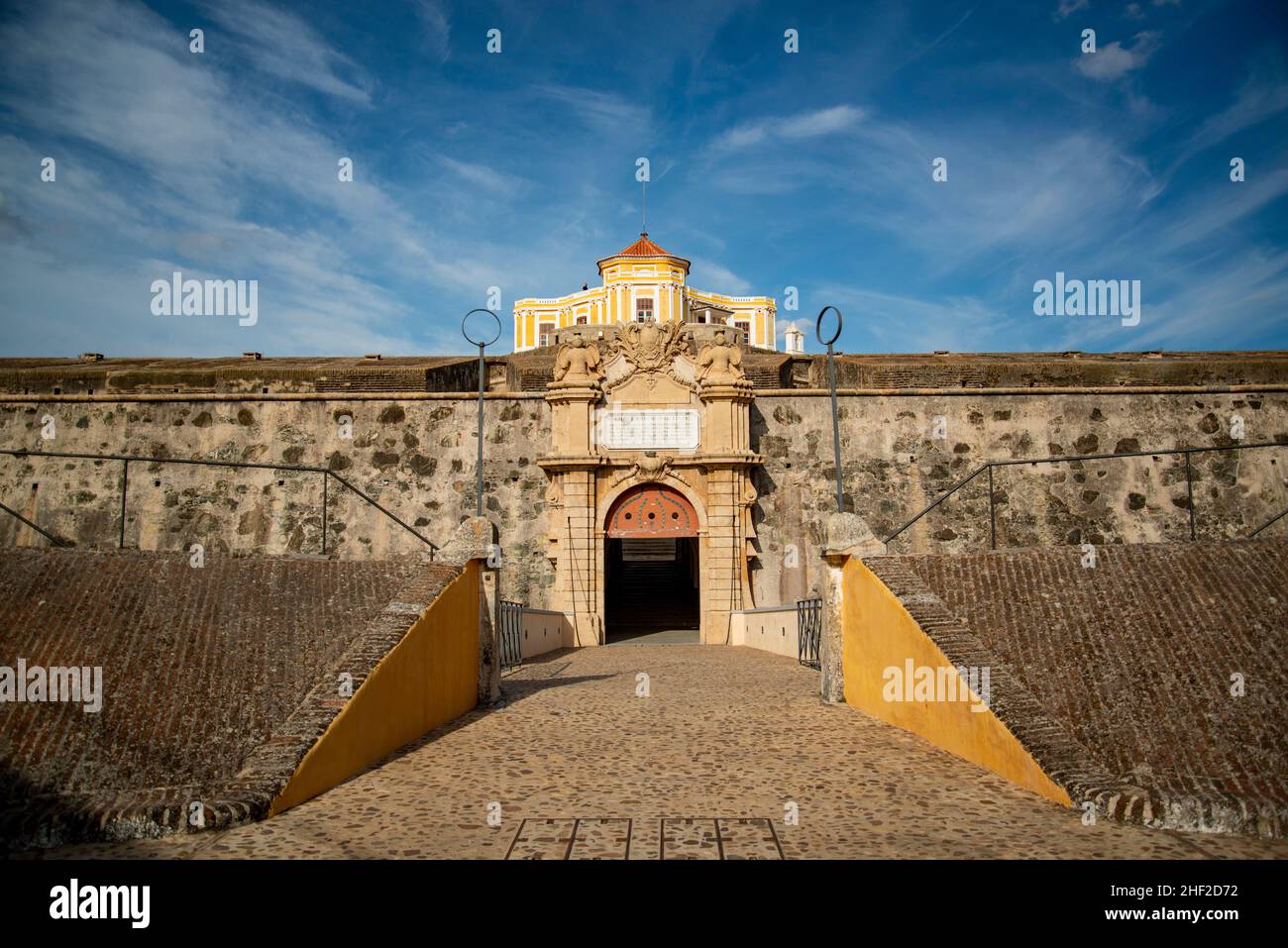 the Fort Nossa Senhora da Graca or Fort Conde de Lippe north of the city of Elvas in Alentejo in Portugal.  Portugal, Elvas, October, 2021 Stock Photo