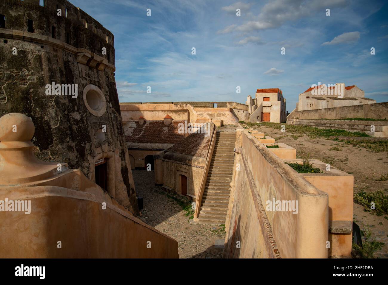 the Fort Nossa Senhora da Graca or Fort Conde de Lippe north of the city of Elvas in Alentejo in Portugal.  Portugal, Elvas, October, 2021 Stock Photo