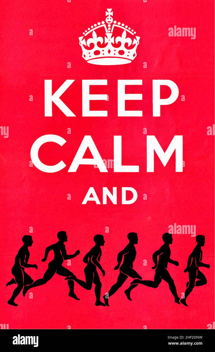 Keep Calm and Run Stock Photo