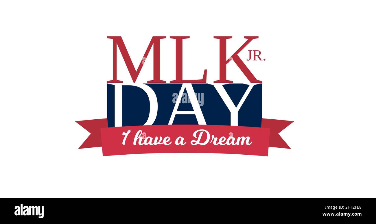 Digital composite of martin luther king jr day text with phrase on white background Stock Photo