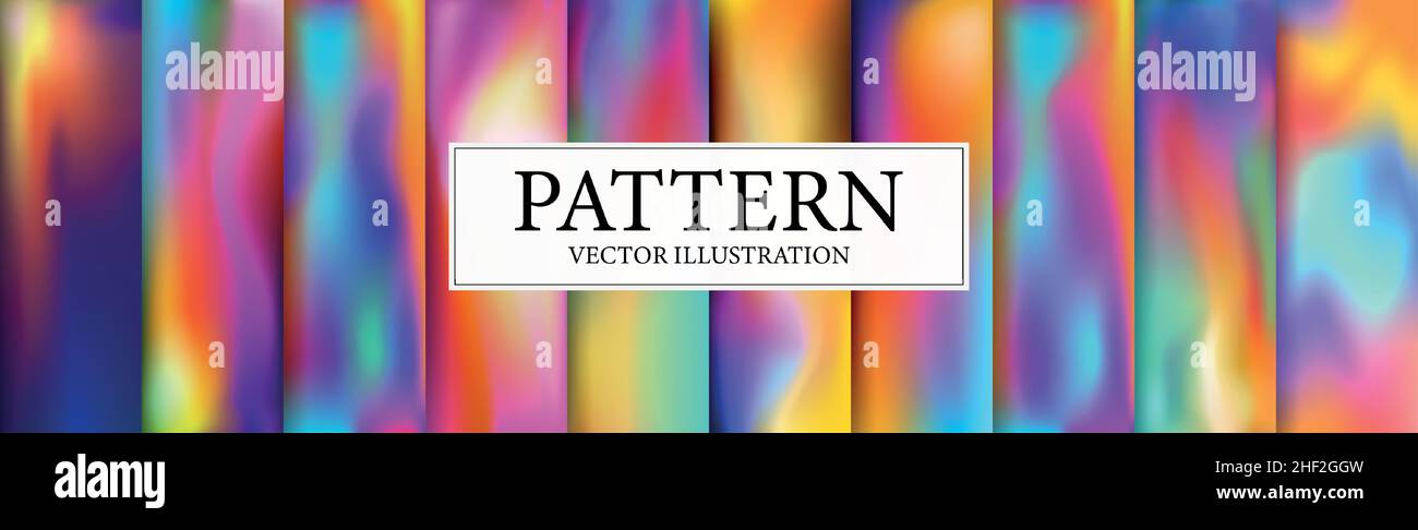 Set of 10 different gradient texture backgrounds - Vector illustration Stock Vector