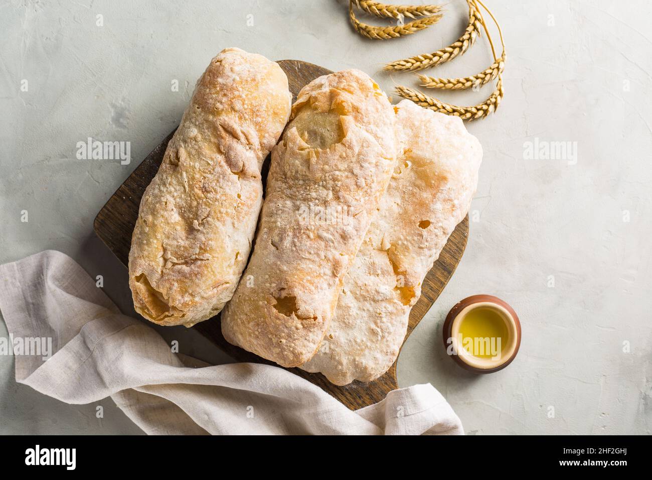 Fresh, crispy ciabatta. Italian wheat bread Stock Photo Alamy