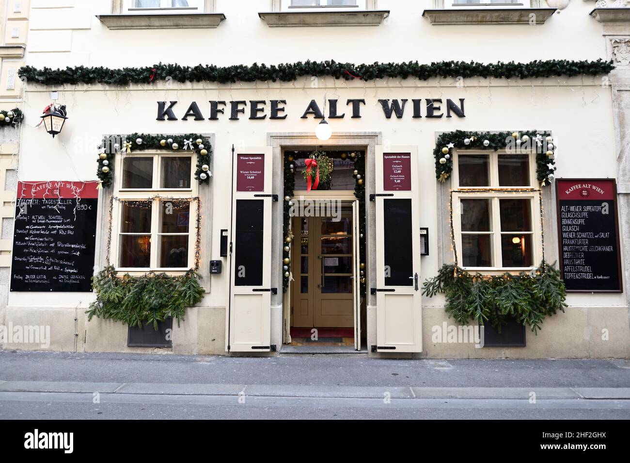 Vienna, Austria. Kaffee Alt Wien on Bäckerstrasse in the old town Stock Photo